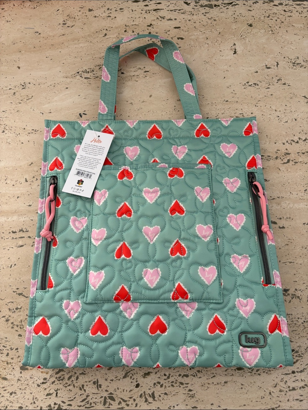 Lug Runner Supreme Tote Bag Paper Heart Green